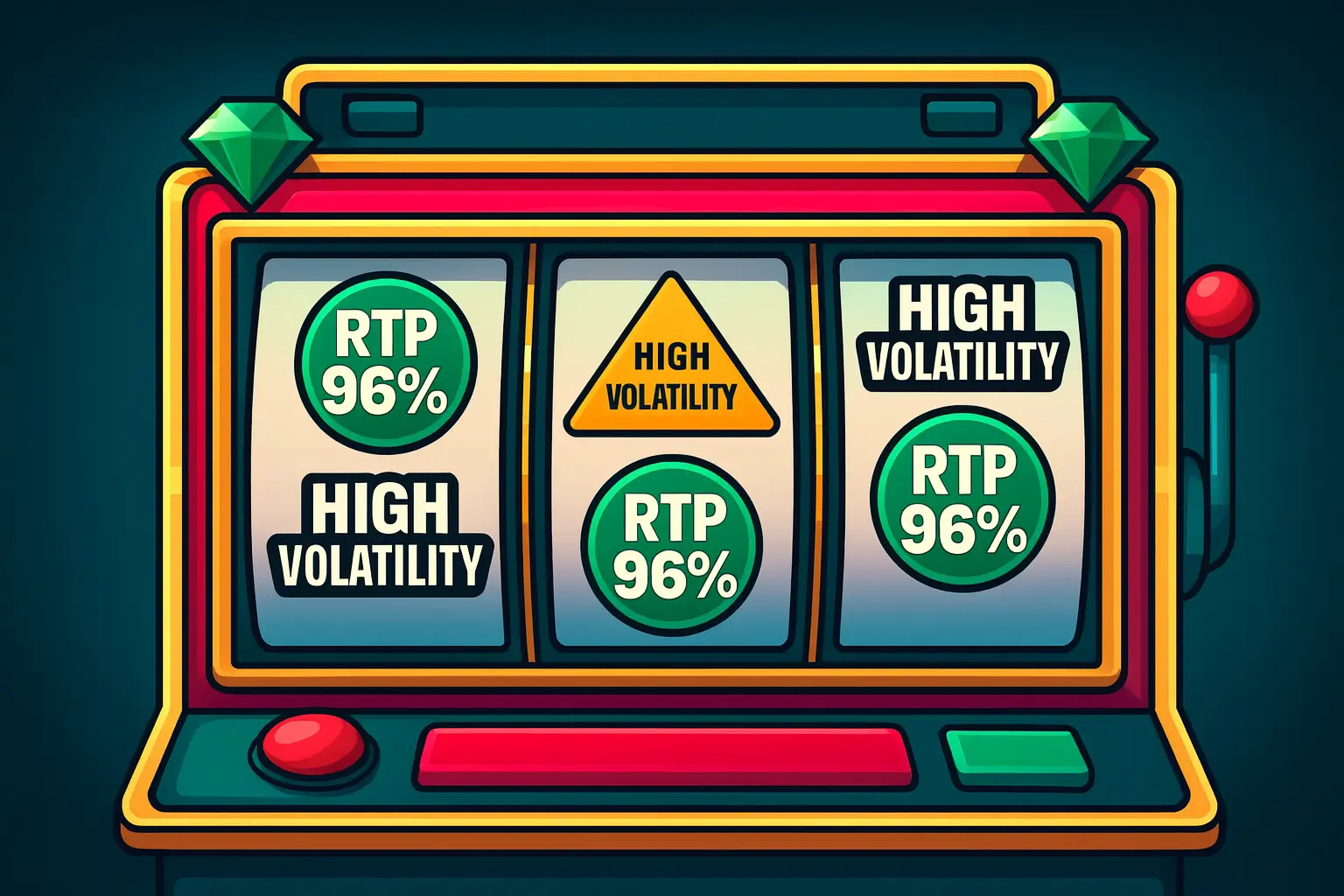 Infografía sobre RTP y volatilidad en slots